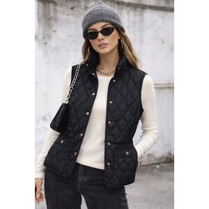 Eddie Bauer 550 Fill Power Goose Down Quilted Vest Black XS Preppy Layering